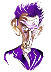 Samuel Beckett, Irish writer and playwright (1906-89); color caricature